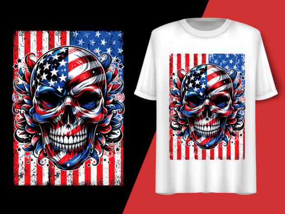 Usa Flag Vintage Skeleton 4th of July T-shirt 92802085 1 Plus Size Shirts