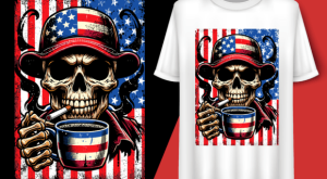 Usa Flag Vintage Skeleton 4th of July T-shirt 92804725 1 Plus Size Shirts