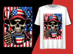 Usa Flag Vintage Skeleton 4th of July T-shirt 92804725 1 Plus Size Shirts