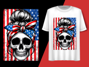 Usa Flag Vintage Skeleton 4th of July T-shirt 92837515 1 Plus Size Shirts