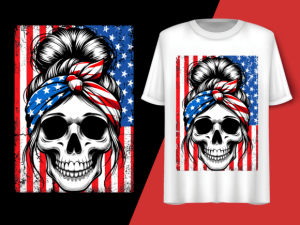 Usa Flag Vintage Skeleton 4th of July T-shirt 92838591 1 Plus Size Shirts