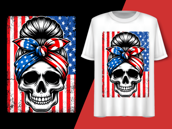 Usa Flag Vintage Skeleton 4th of July T-shirt 92840069 1 Plus Size Shirts
