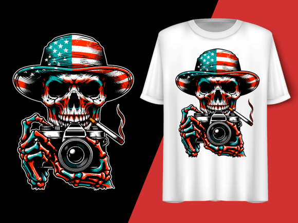 Vintage Skeleton Holding Camera T-shirt 92841188 1 Plus Size Shirts
