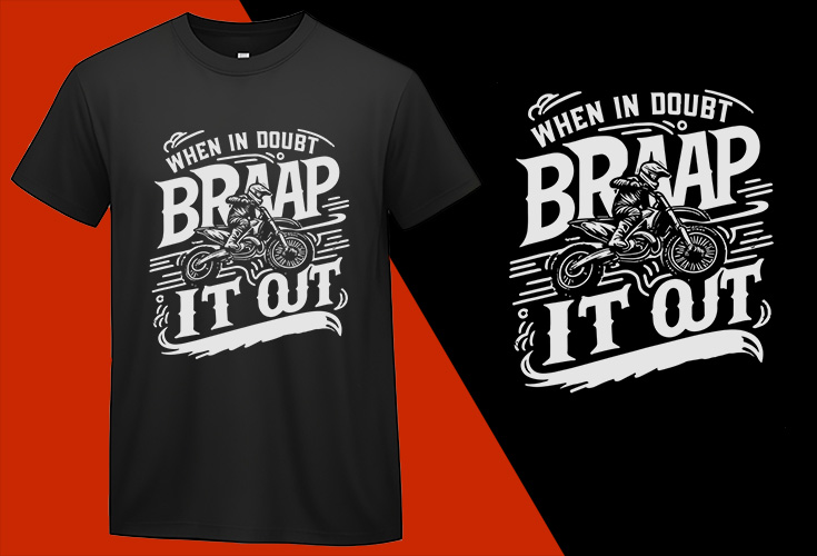 When Doubt Braap it out Funny Mens Cool Simple Motorcycle Biker Sportsbike T-shirt Plus Size Shirts