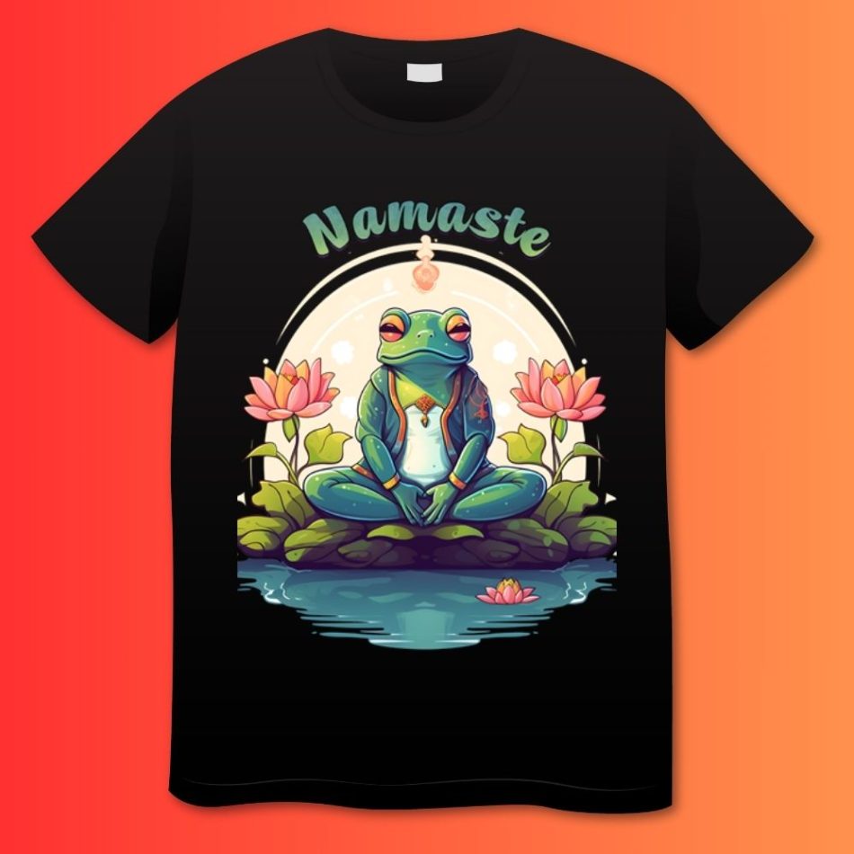 Zen Frog Lotus Position Funny Plus Size Shirts