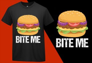 Bite me Funny Burger T shirt for Boys Girls T-shirt Plus Size Shirts