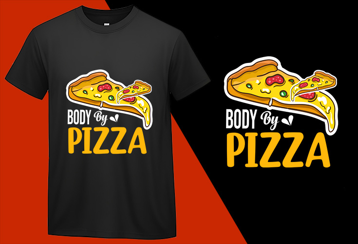 Body by Pizza, Funny Pizza Food Lovers T shirt T-shirt Plus Size Shirts