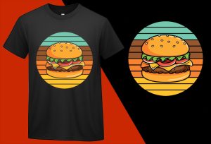 Burger Shirt Retro Style Cheeseburger, Funny T-shirts for Men Women Kids T-shirt Plus Size Shirts