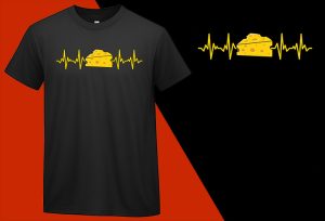 Cheese Heart Beat Funny Cheese T shirt T-shirt Plus Size Shirts
