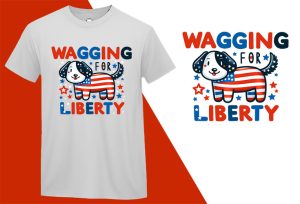 Dog Wagging For Liberty 4th July, Independence Day T-shirt, Fourth of july shirt, Freedom shirt, Patriotic Family Shirts, Independence shirt T-shirt Plus Size Shirts
