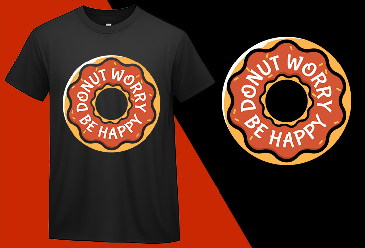 Donut Worry Be Happy Funny T shirt T-shirt Plus Size Shirts