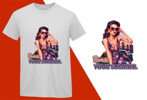 Elevate Summer, Pin-up Girl Retro Funny T-shirt, Sarcastic Humor T shirt Tee T-shirt Plus Size Shirts
