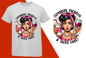 Expensive Difficult Talks, Grumpy Pin-up Housewife Funny T-shirt, Sarcastic Humor T shirt Tee T-shirt Plus Size Shirts