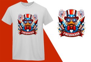 Firequacker Patriotic Duck 4th of July, Independence Day T-shirt, Fourth of july shirt, Freedom shirt, Patriotic Family Shirts, Independence shirt T-shirt Plus Size Shirts