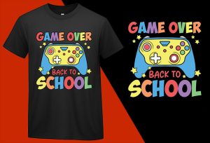 Game Over Back To School, Back To School T shirt, School T-shirt, School Tee, Back To School Gift, Gift For Student, Kindergarten Kids T-shirt Plus Size Shirts