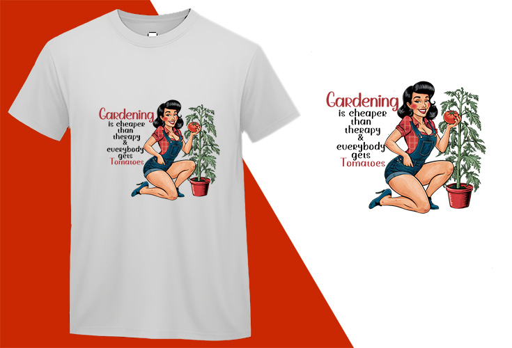 Gardening Cheaper Therapy, Pin-up Girl Retro Funny T-shirt, Sarcastic Humor T shirt Tee T-shirt Plus Size Shirts Gardening Cheaper Therapy, Pin-up Girl Retro Funny T-shirt, Sarcastic Humor T shirt Tee T-shirt Plus Size Shirts