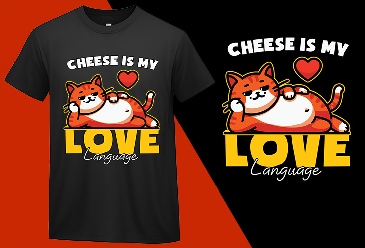 Garfield Cheese Is My Love Funny T shirt T-shirt Plus Size Shirts