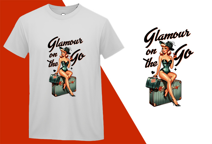 Glamour on the Go, Pin-up Girl Retro Funny T-shirt, Sarcastic Humor T shirt Tee T-shirt Plus Size Shirts Glamour on the Go, Pin-up Girl Retro Funny T-shirt, Sarcastic Humor T shirt Tee T-shirt Plus Size Shirts
