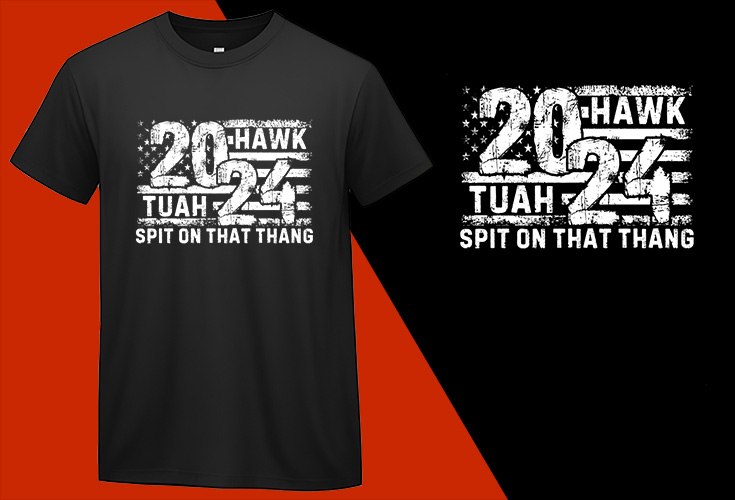 Hawk Tuah Girl Merch 24 Spit on That Thang Black Color Tee (12) T-shirt Plus Size Shirts