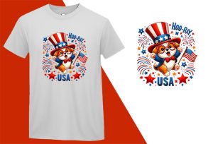 Hooray USA Patriotic Dog 4th, Independence Day T-shirt, Fourth of july shirt, Freedom shirt, Patriotic Family Shirts, Independence shirt T-shirt Plus Size Shirts