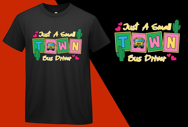 Just A Small Town Bus Driver Child, Back To School T shirt, School T-shirt, School Tee, Back To School Gift, Gift For Teacher, Gift For Student, Kindergarten Kids T-shirt Plus Size Shirts