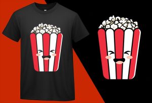 Kawaii Popcorn, Funny Popcorn Lovers T shirt T-shirt Plus Size Shirts