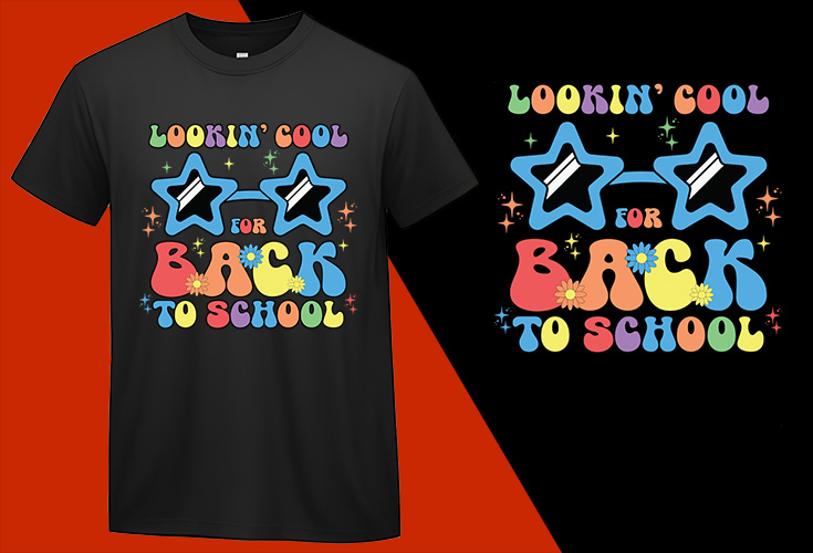 Looking Cool Back For School, Back To School T shirt, School T-shirt, School Tee, Back To School Gift, Gift For Teacher, Gift For Student, Kindergarten Kids T-shirt Plus Size Shirts