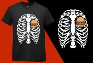 Mens Skeleton XRay Beer Burger, Funny T-shirts for Men Women Kids T-shirt Plus Size Shirts