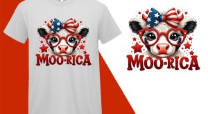 MooRica Highland Cow 4th of July, Independence Day T-shirt, Fourth of july shirt, Freedom shirt, Patriotic Family Shirts, Independence shirt T-shirt Plus Size Shirts