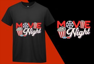 Movie Night Family Movie Night, Funny Popcorn Lovers T shirt T-shirt Plus Size Shirts