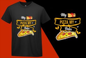 My Pizza My Rules, Funny Pizza Food Lovers T shirt T-shirt Plus Size Shirts