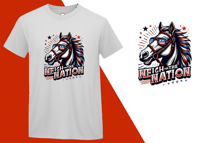 Neigh For The Nation Horse, Independence Day T-shirt, Fourth of july shirt, Freedom shirt, Patriotic Family Shirts, Independence shirt T-shirt Plus Size Shirts