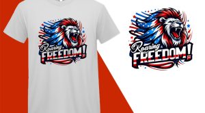Patriotic Lion Roaring Freedom USA, Independence Day T-shirt, Fourth of july shirt, Freedom shirt, Patriotic Family Shirts, Independence shirt T-shirt Plus Size Shirts