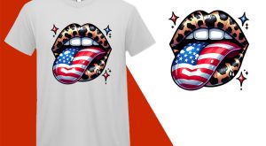 Patriotic Mouth Leopard Lips USA 4th of July, Independence Day T-shirt, Fourth of july shirt, Freedom shirt, Patriotic Family Shirts, Independence shirt T-shirt Plus Size Shirts