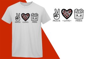 Peace Love Fries Funny T shirt for Women Men Boys Girls T-shirt Plus Size Shirts