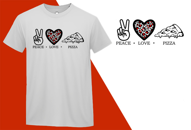 Peace Love Pizza Funny T shirt for Women Men Boys Girls T-shirt Plus Size Shirts