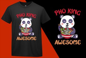 Pho King Awesome, Funny Kawaii Food T shirt for Kids Boys Girls Women Men T-shirt Plus Size Shirts