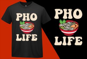 Pho Life Funny Vietnamese Pho, Funny Kawaii Food T shirt for Kids Boys Girls Women Men T-shirt Plus Size Shirts