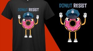 Police Officer Blue Line Donut T shirt T-shirt Plus Size Shirts