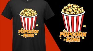 Popcorn King Gift Cinema Movie, Funny Popcorn Lovers T shirt T-shirt Plus Size Shirts