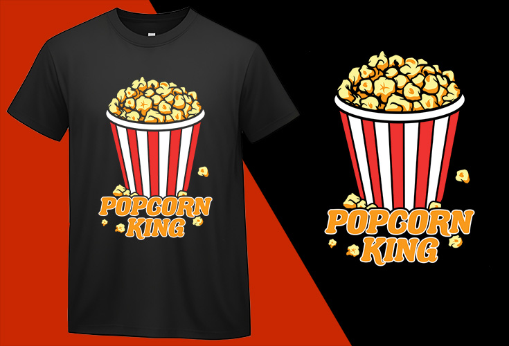 Popcorn King Gift Cinema Movie, Funny Popcorn Lovers T shirt T-shirt Plus Size Shirts