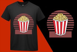 Popcorn Retro 80s Style, Funny Popcorn Lovers T shirt T-shirt Plus Size Shirts