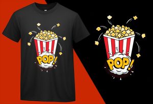 Popcorn Vintage Retro, Funny Popcorn Lovers T shirt T-shirt Plus Size Shirts