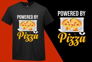 Powered by Pizza, Funny Pizza Food Lovers T shirt T-shirt Plus Size Shirts