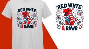 Red White Rawr Dinosaur, Independence Day T-shirt, Fourth of july shirt, Freedom shirt, Patriotic Family Shirts, Independence shirt (2) T-shirt Plus Size Shirts