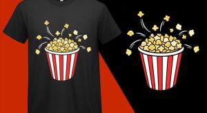 Retro vintage Popcorn, Funny Popcorn Lovers T shirt T-shirt Plus Size Shirts