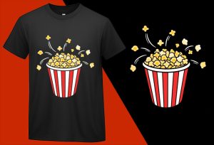 Retro vintage Popcorn, Funny Popcorn Lovers T shirt T-shirt Plus Size Shirts