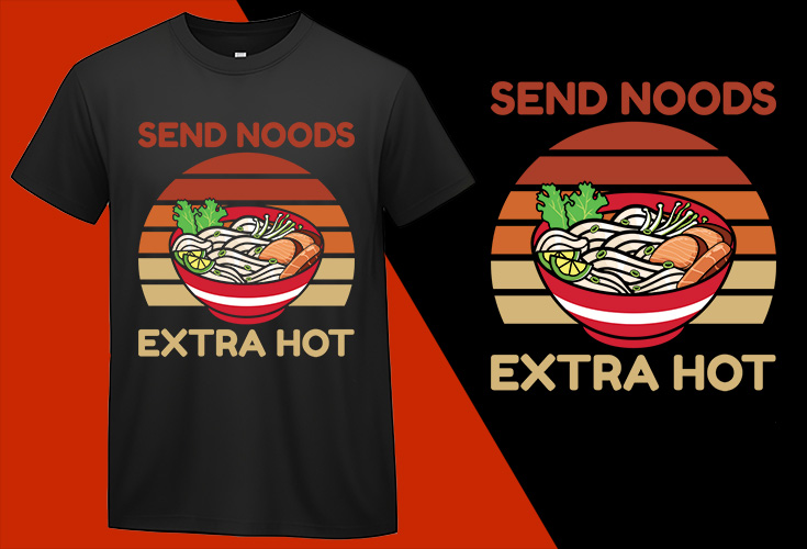 Send Noods Pho Cup Soup, Funny Kawaii Food T shirt for Kids Boys Girls Women Men T-shirt Plus Size Shirts