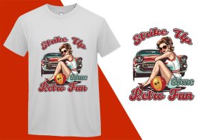 Strike Up Some Fun, Pin-up Girl Retro Funny T-shirt, Sarcastic Humor T shirt Tee T-shirt Plus Size Shirts
