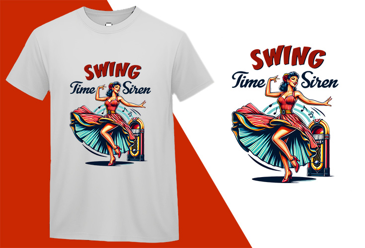 Swing Time Siren, Pin-up Girl Retro Funny T-shirt, Sarcastic Humor T shirt Tee T-shirt Plus Size Shirts Swing Time Siren, Pin-up Girl Retro Funny T-shirt, Sarcastic Humor T shirt Tee T-shirt Plus Size Shirts